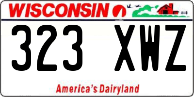 WI license plate 323XWZ