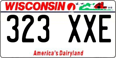 WI license plate 323XXE