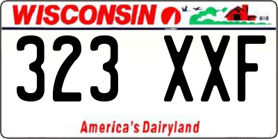 WI license plate 323XXF