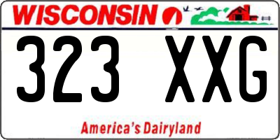 WI license plate 323XXG