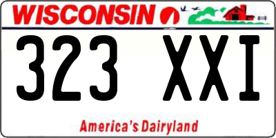 WI license plate 323XXI
