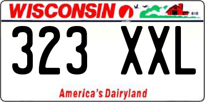 WI license plate 323XXL