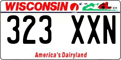 WI license plate 323XXN
