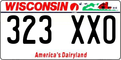 WI license plate 323XXO