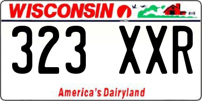 WI license plate 323XXR
