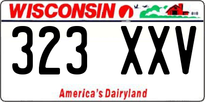 WI license plate 323XXV