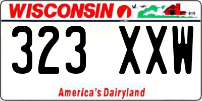 WI license plate 323XXW