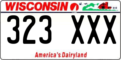 WI license plate 323XXX
