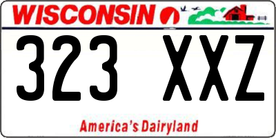 WI license plate 323XXZ