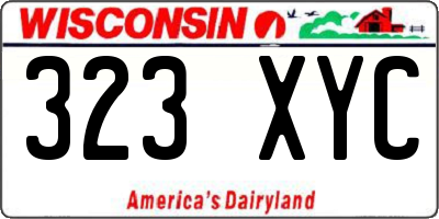WI license plate 323XYC