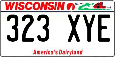 WI license plate 323XYE