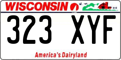 WI license plate 323XYF