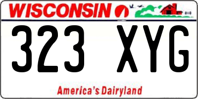 WI license plate 323XYG