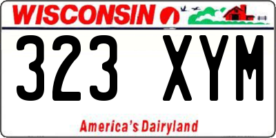 WI license plate 323XYM