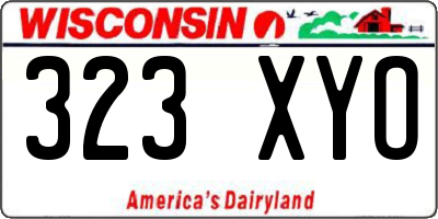 WI license plate 323XYO