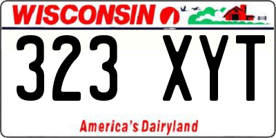 WI license plate 323XYT