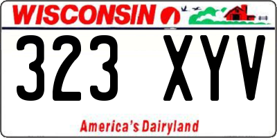 WI license plate 323XYV
