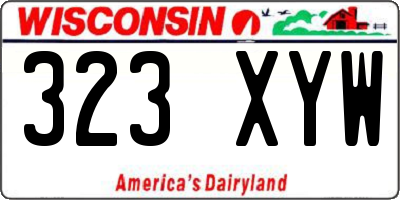 WI license plate 323XYW