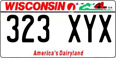 WI license plate 323XYX