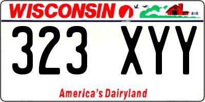 WI license plate 323XYY