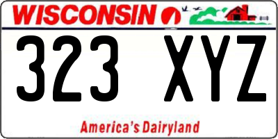 WI license plate 323XYZ