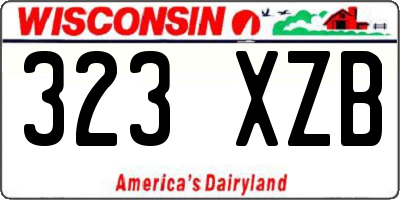 WI license plate 323XZB