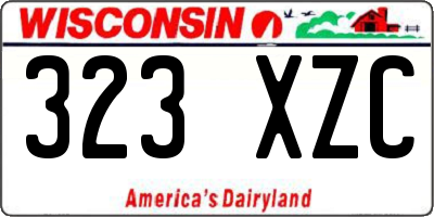 WI license plate 323XZC