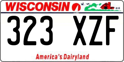 WI license plate 323XZF