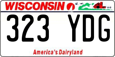 WI license plate 323YDG