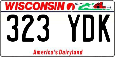 WI license plate 323YDK