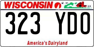 WI license plate 323YDO