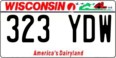 WI license plate 323YDW