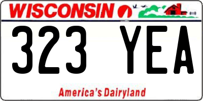 WI license plate 323YEA