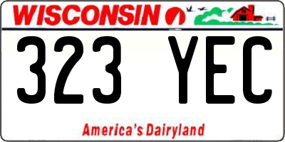 WI license plate 323YEC