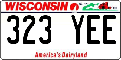 WI license plate 323YEE