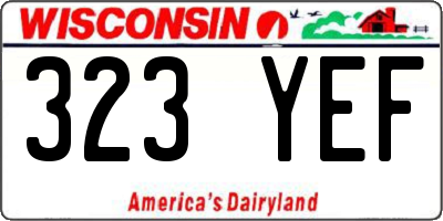 WI license plate 323YEF