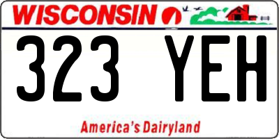 WI license plate 323YEH