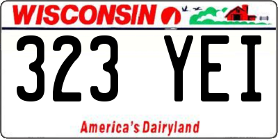 WI license plate 323YEI