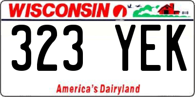 WI license plate 323YEK