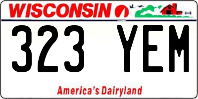 WI license plate 323YEM