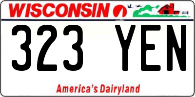 WI license plate 323YEN
