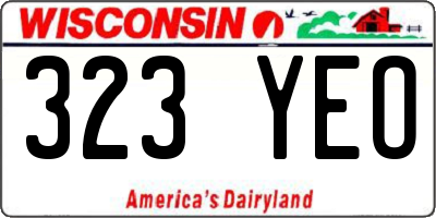 WI license plate 323YEO