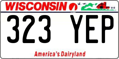 WI license plate 323YEP