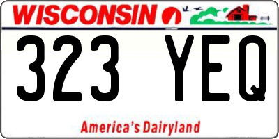WI license plate 323YEQ