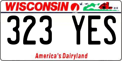 WI license plate 323YES