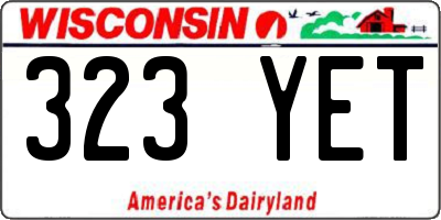 WI license plate 323YET