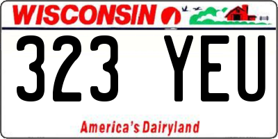 WI license plate 323YEU