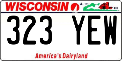 WI license plate 323YEW