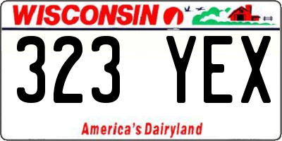 WI license plate 323YEX