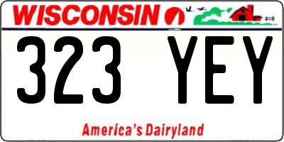 WI license plate 323YEY